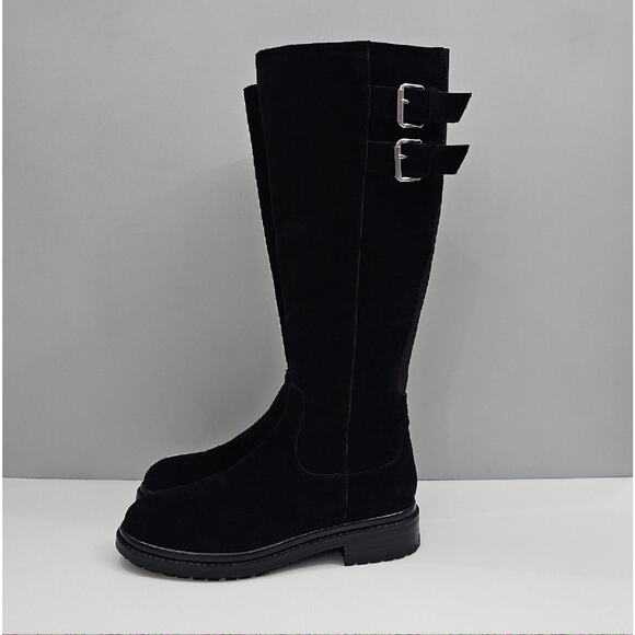 NEW Blondo Reagan Knee High Boot Womens 9 Black Suede Waterproof Tall Lug Sole - Picture 1 of 14